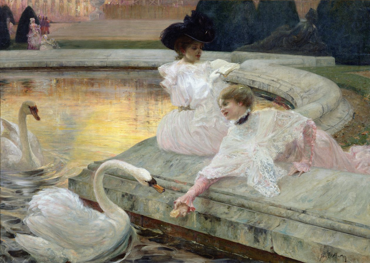 De zwanen, 1900 door Joseph Marius Avy