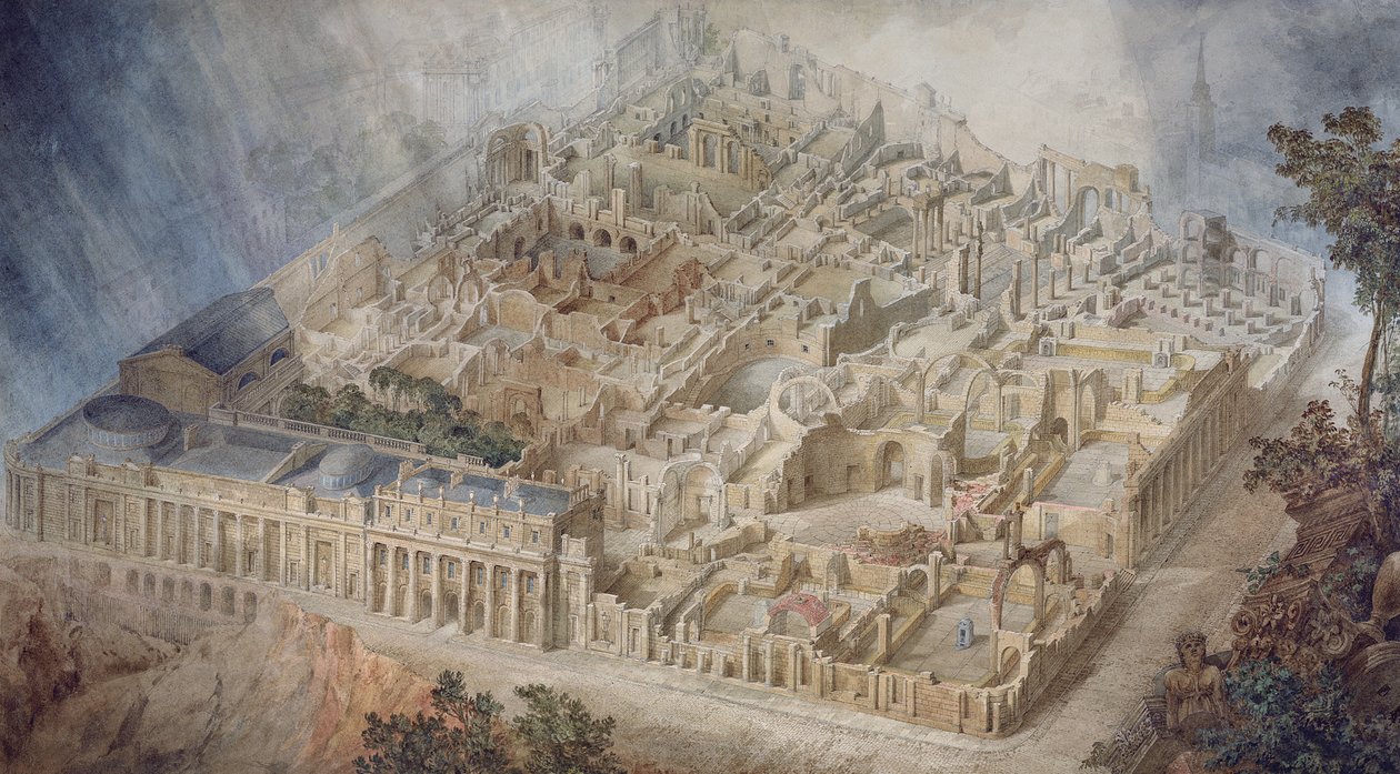 Bank of England als een Ruïne, 1830 door Joseph Michael Gandy