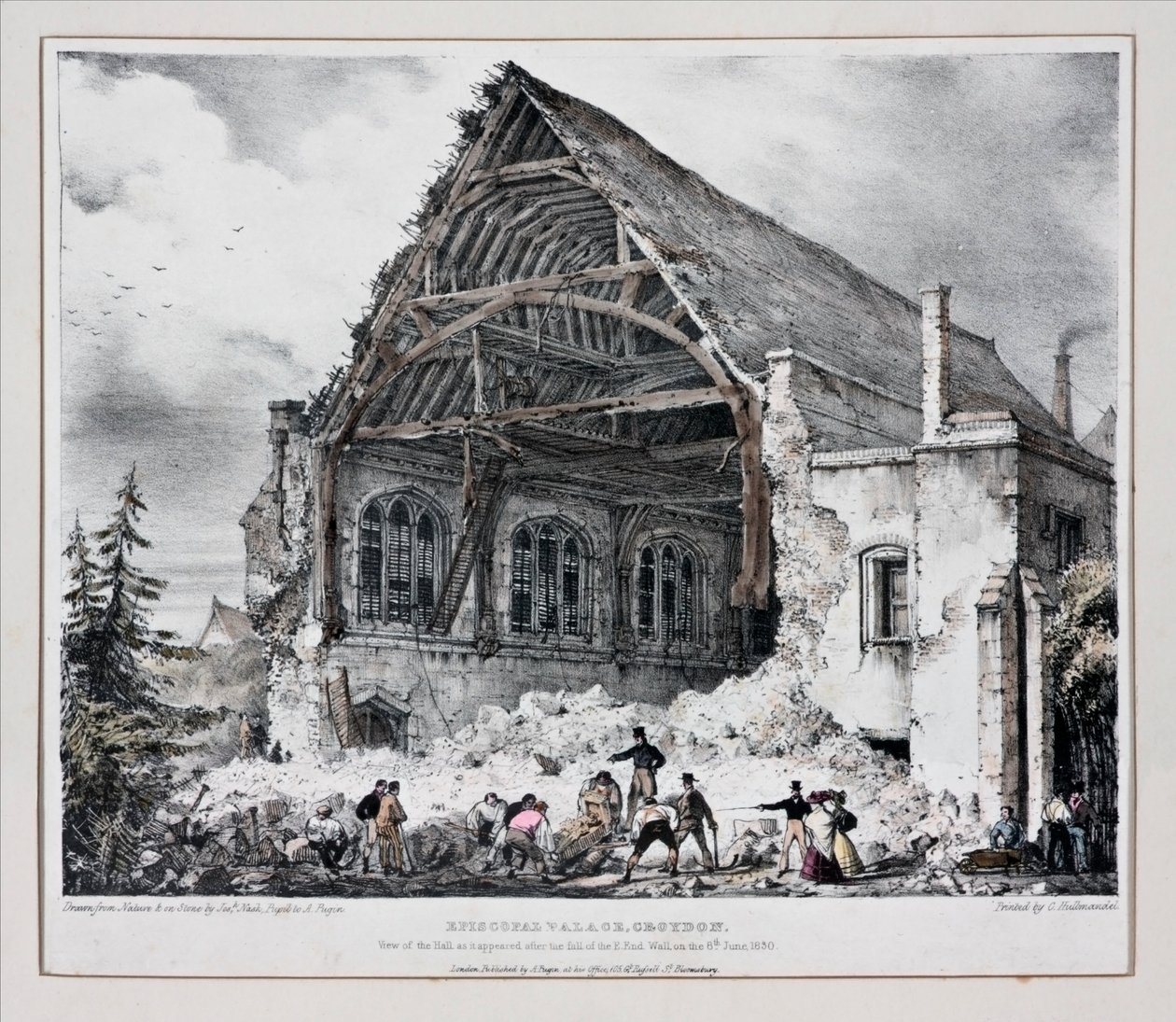 Bisschoppelijk Paleis, Croydon, ca. 1830 door Joseph Nash