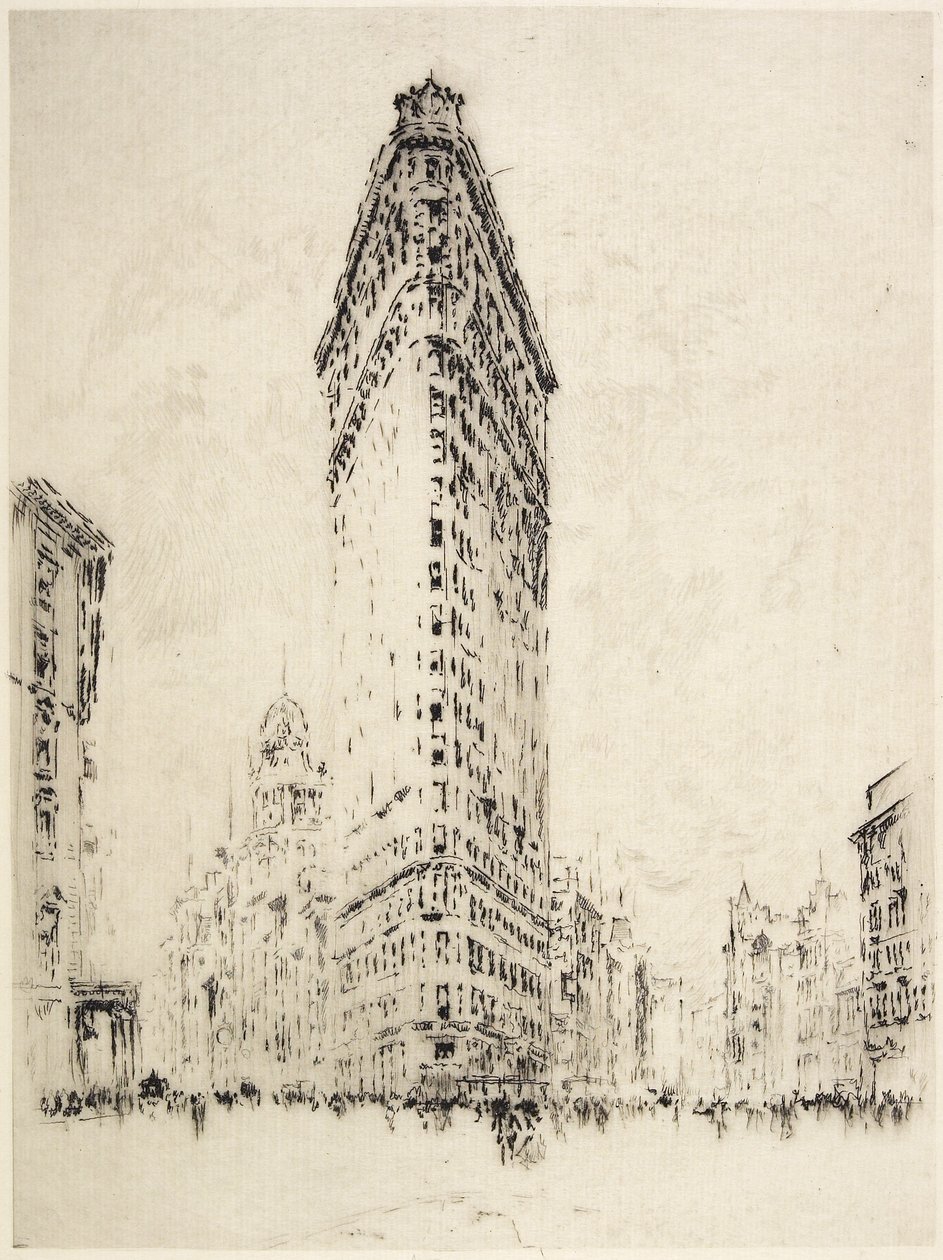 Flatiron Building, 1904 door Joseph Pennell