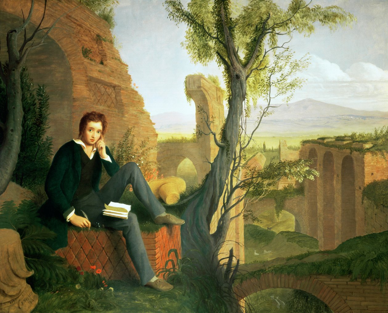 Percy Bysshe Shelley (1792-1822) 1845 door Joseph Severn