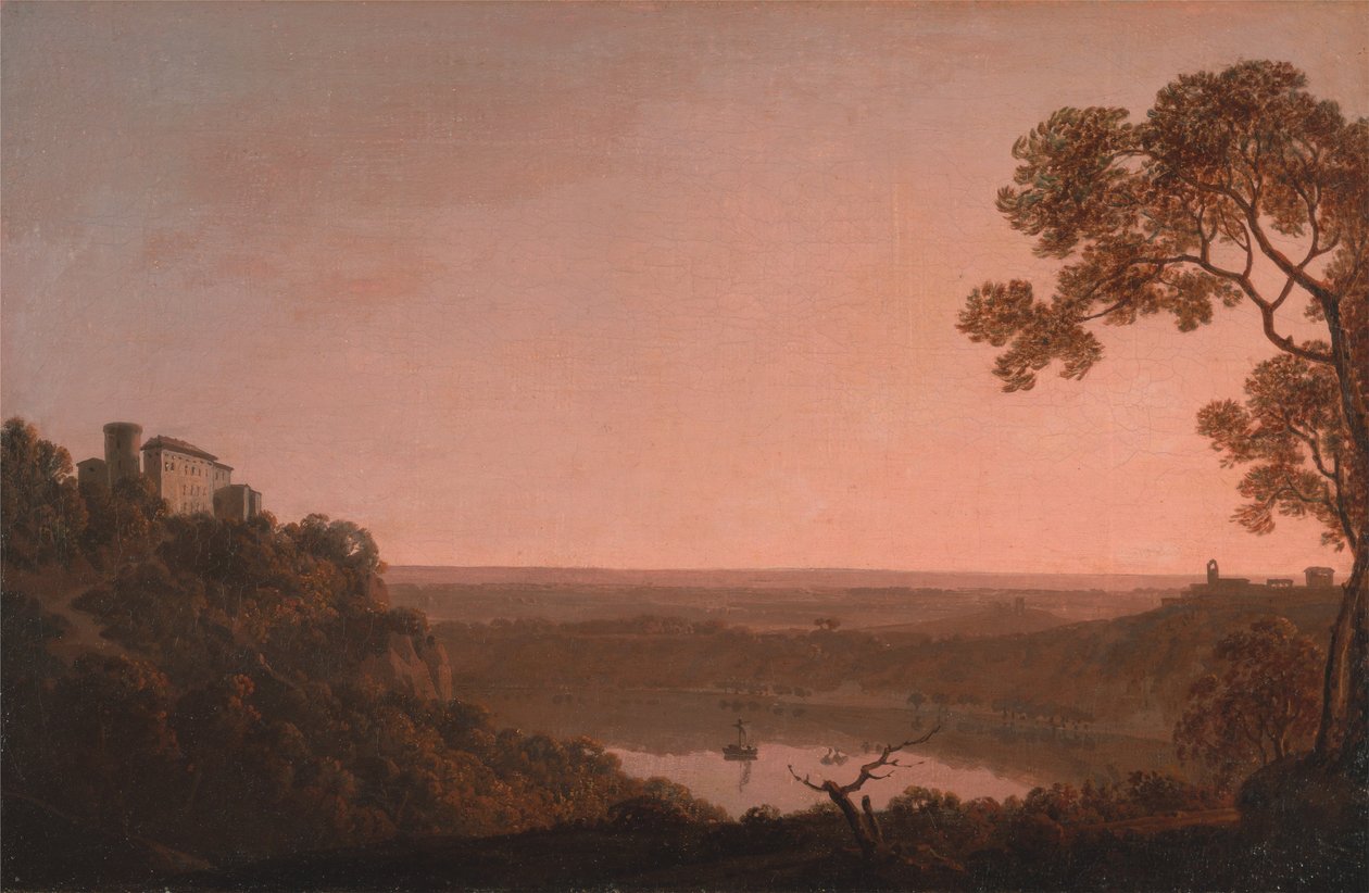 Meer van Nemi door Joseph Wright of Derby