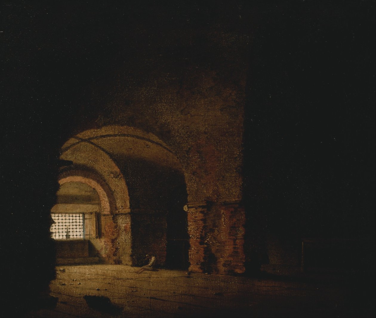 De gevangene door Joseph Wright of Derby