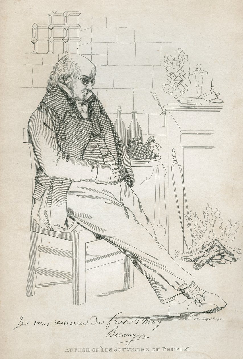 Pierre-Jean de Beranger (1780-1857) door Joseph Yeager