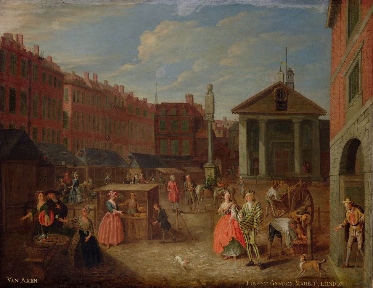 Uitzicht op Covent Garden door Joseph van Aken