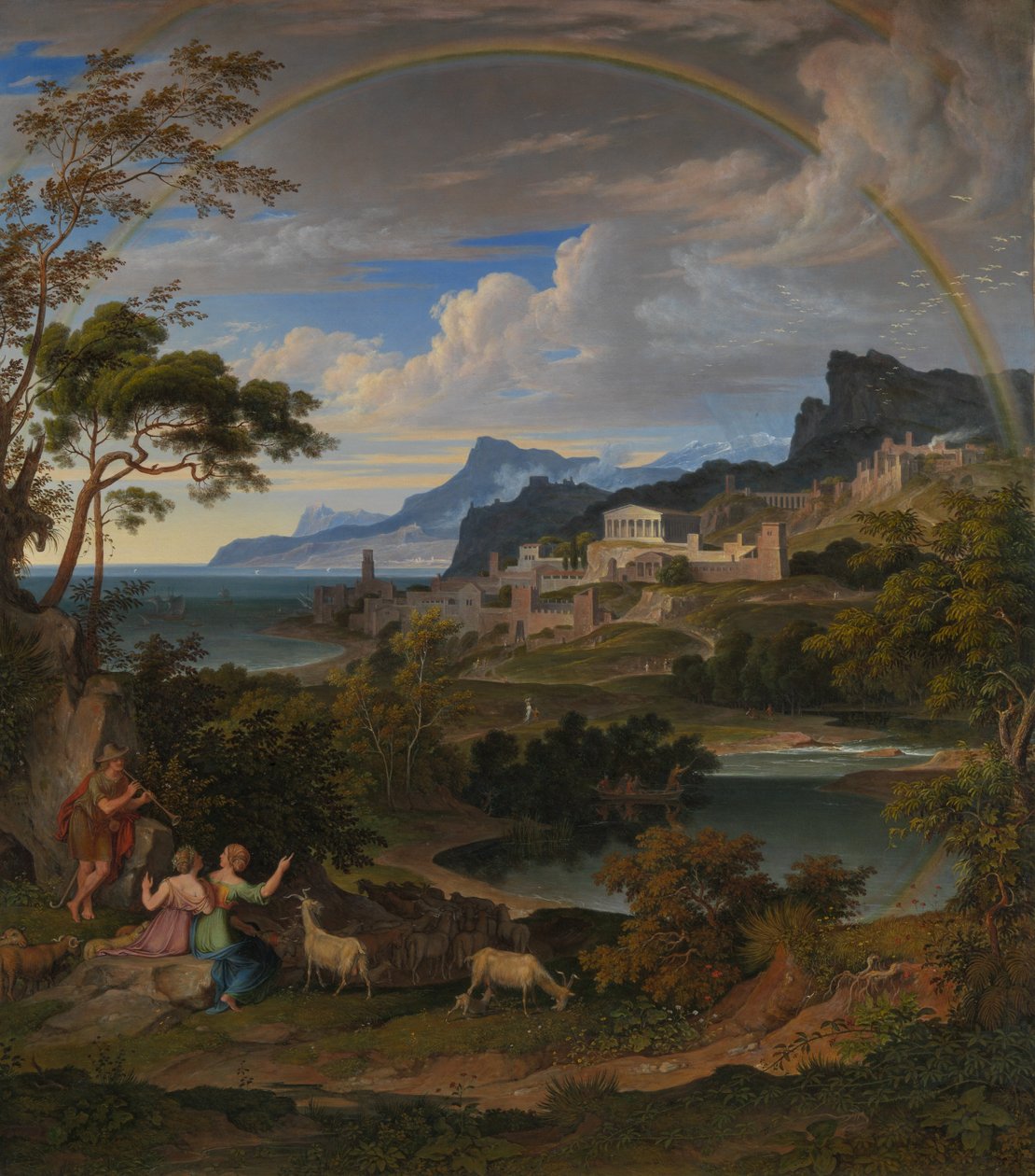 Heroïsch Landschap met Regenboog door Joseph Anton Koch