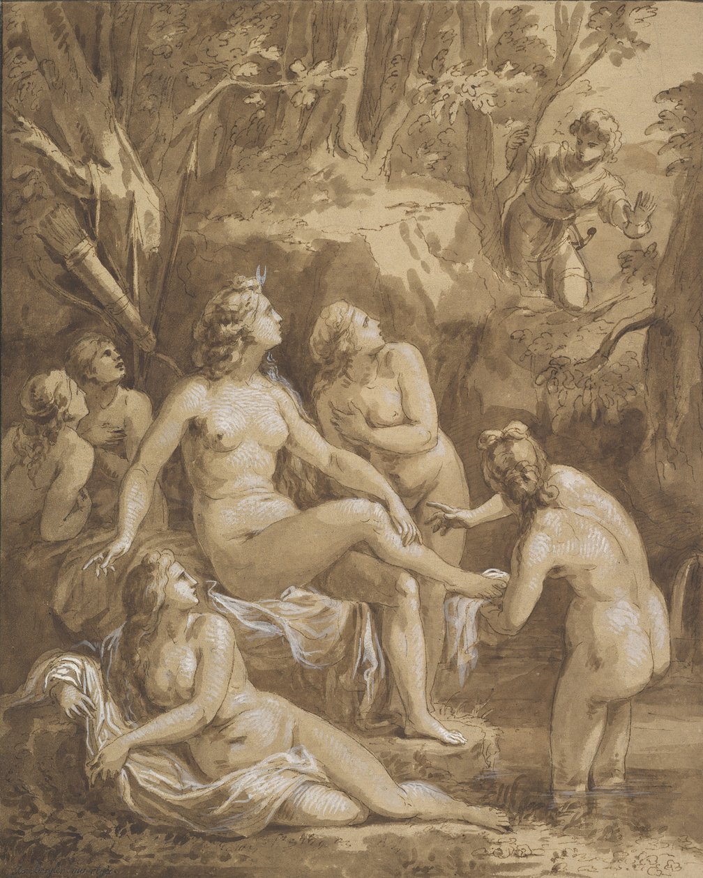 Diana en Actaeon, eind 18e-begin 19e eeuw door Joseph Bergler