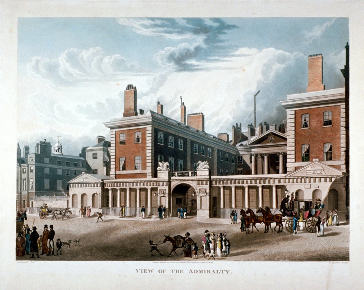 De Admiraliteit, Whitehall, Westminster, Londen, 1818 door Joseph Constantine Stadler
