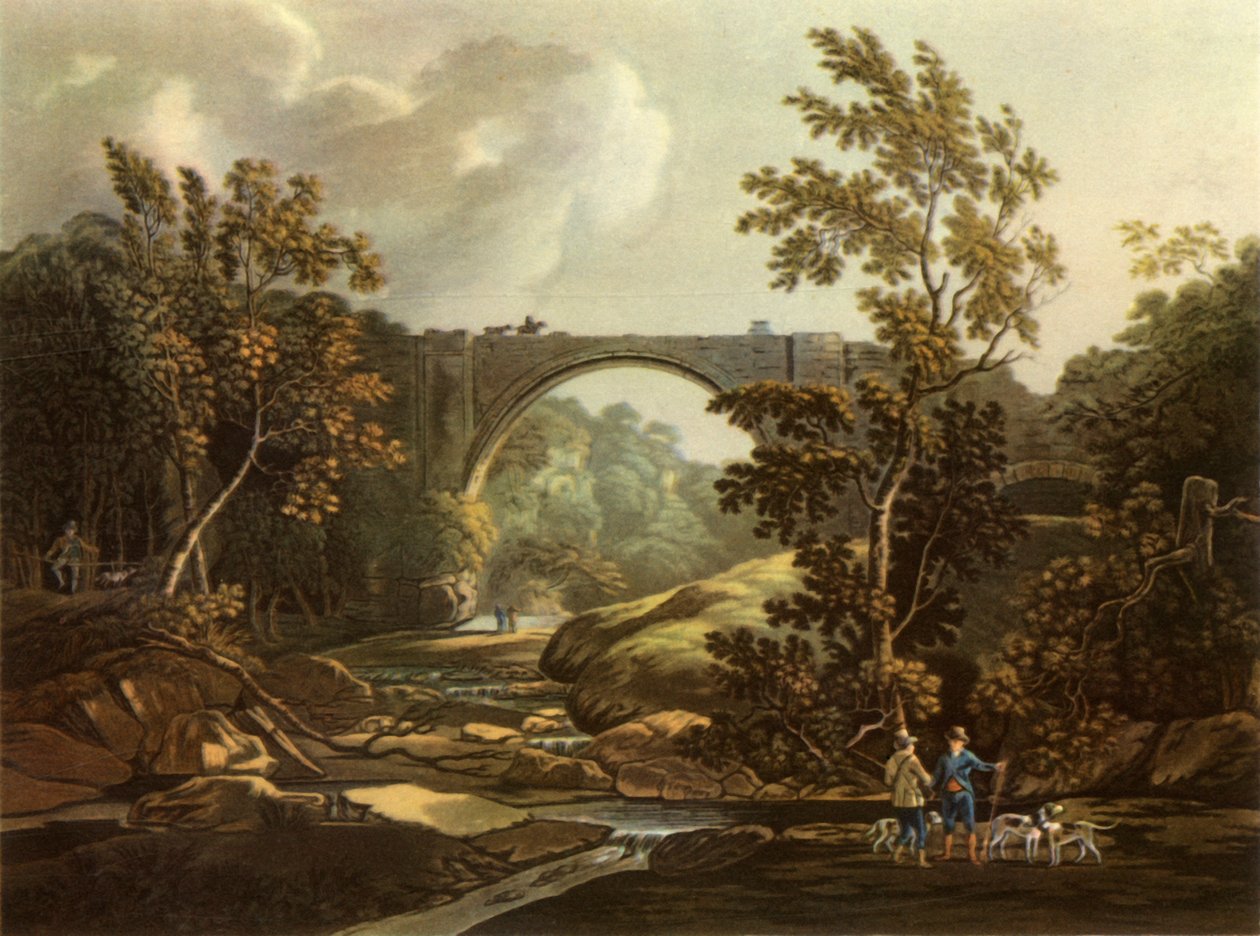 De Tanfield Arch in 1804, 1945 door Joseph Constantine Stadler