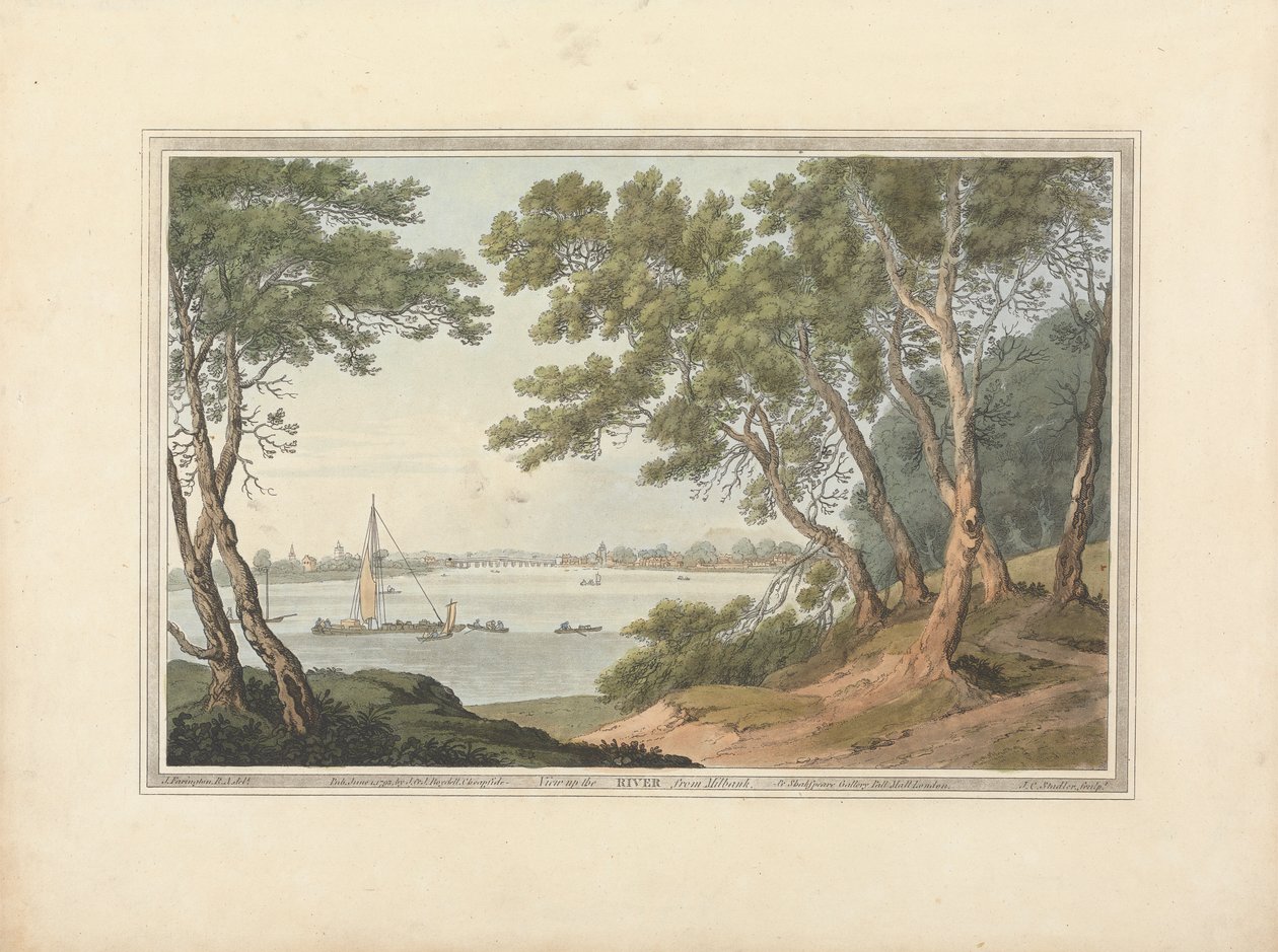 Uitzicht op de rivier vanaf Milbank door Joseph Constantine Stadler