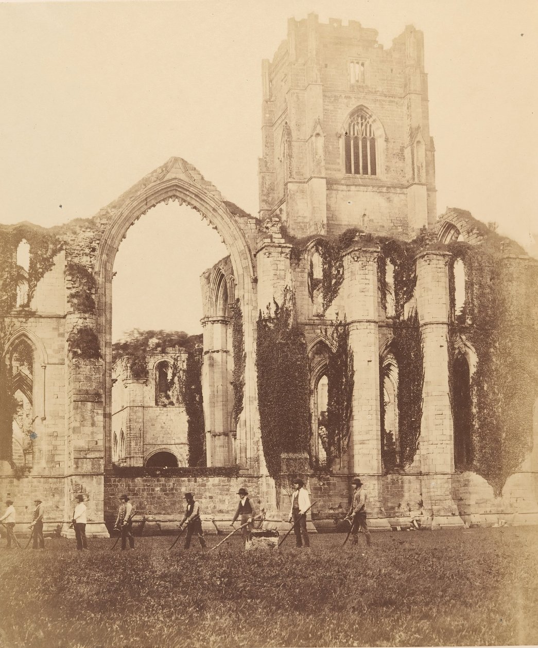 Fountains Abbey. Oostraam en Toren, 1850s door Joseph Cundall