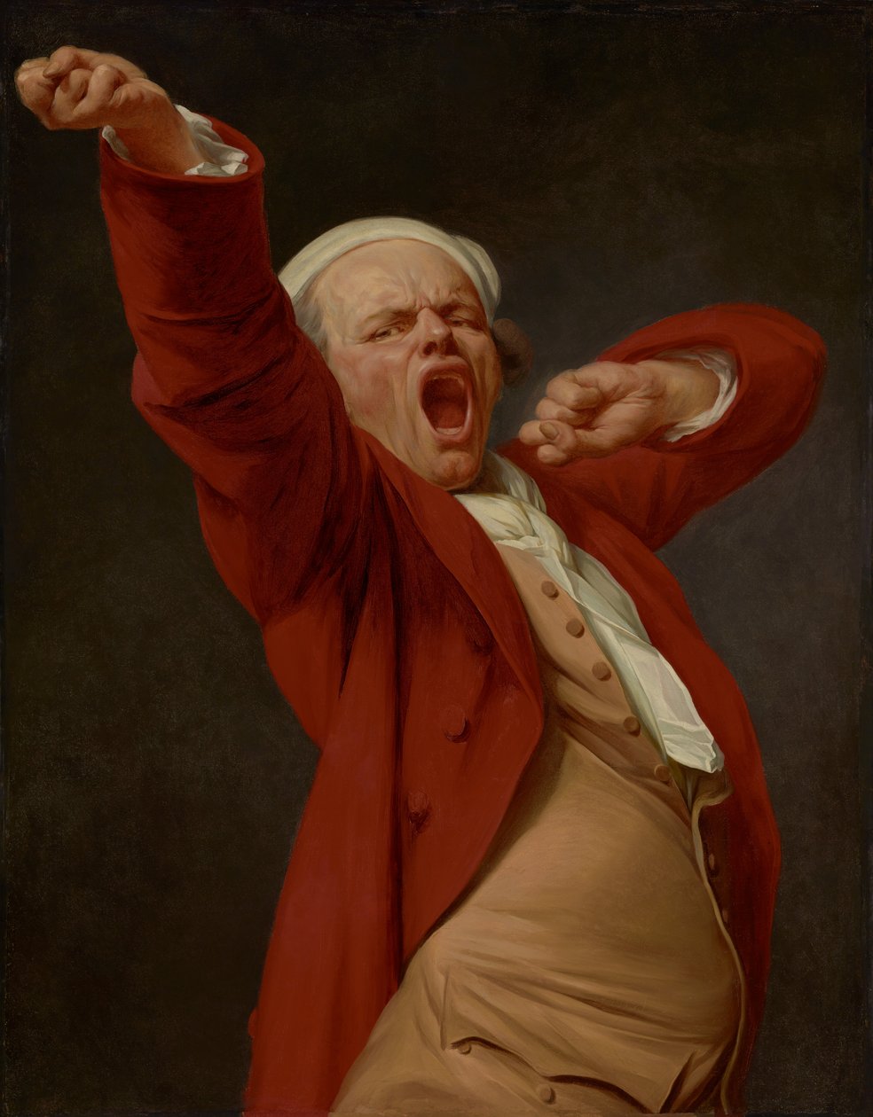 Zelfportret, Geeuwen door Joseph Ducreux