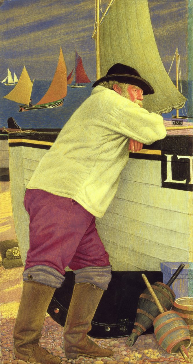 De oude visser door Joseph Edward Southall