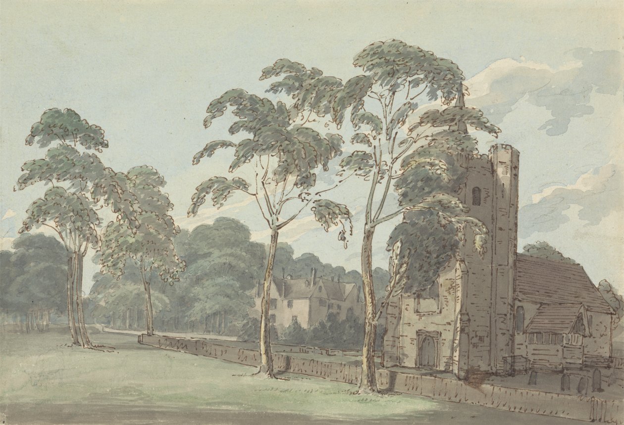 Een kerk in Stanstead door Joseph Farington