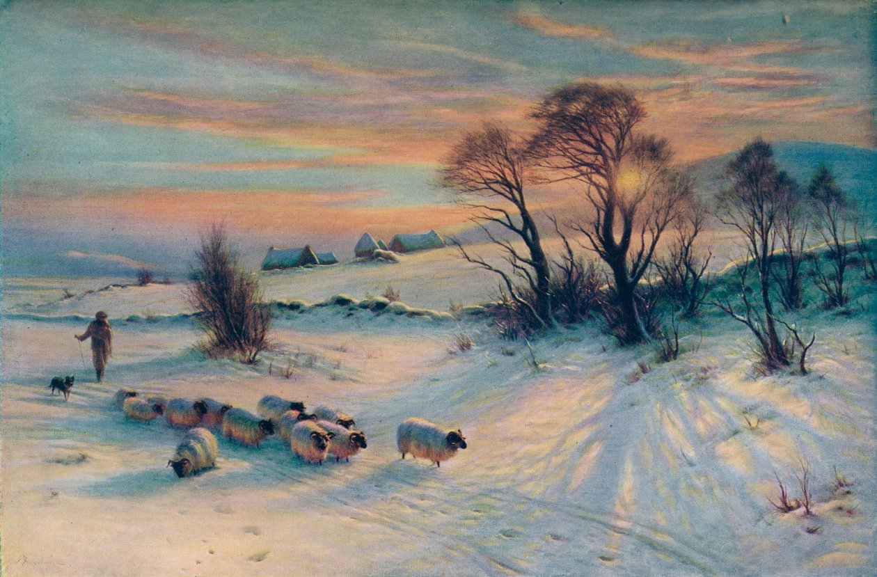 De wintergloed, 19e eeuw, 1913 door Joseph Farquharson