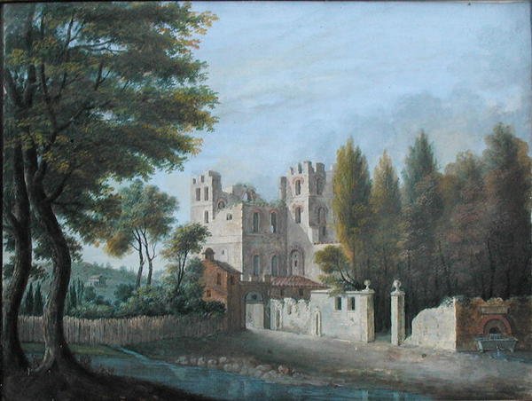 Italiaans landschap, ca. 1820 door Joseph Francois Baudelaire