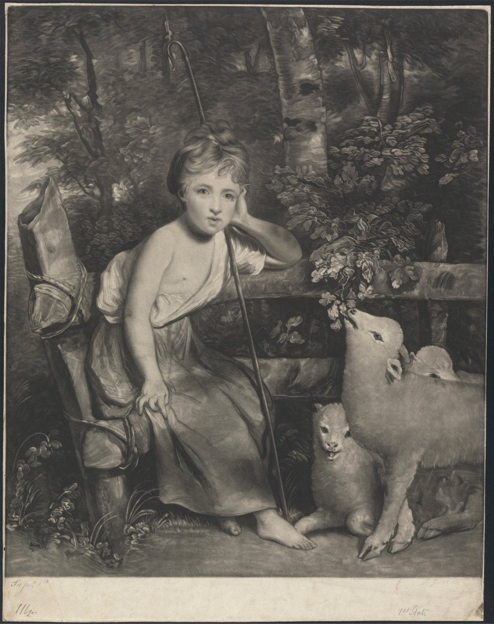 Miss Mary Palmer als "De Jonge Herderin" door Joseph Grozer