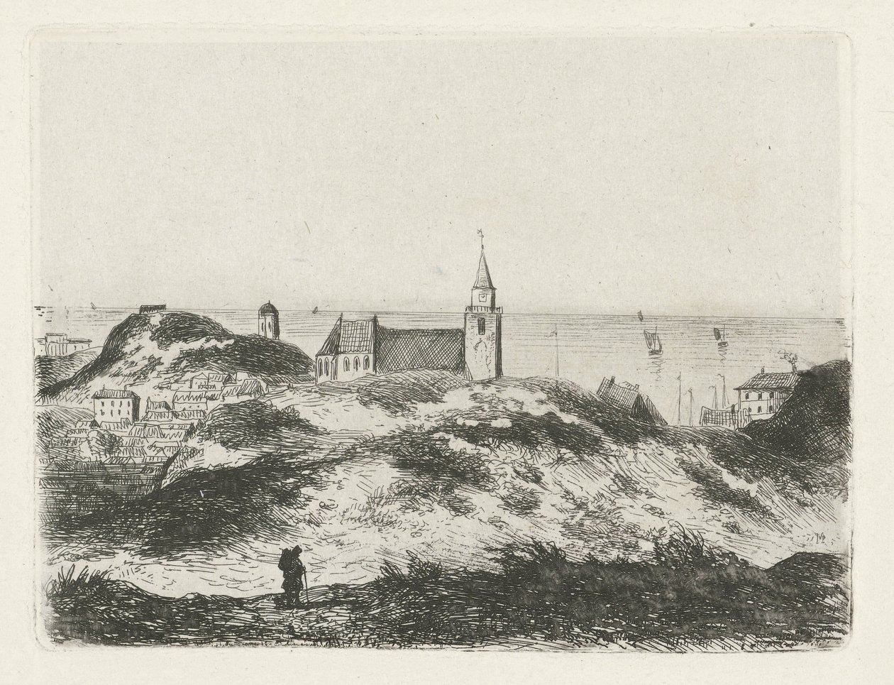 Gezicht op Scheveningen door Joseph Hartogensis
