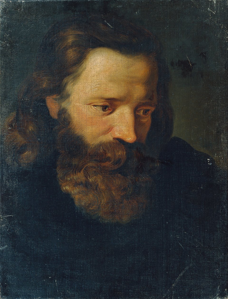 Studiekop van een bebaarde man I door Joseph Hasslwander