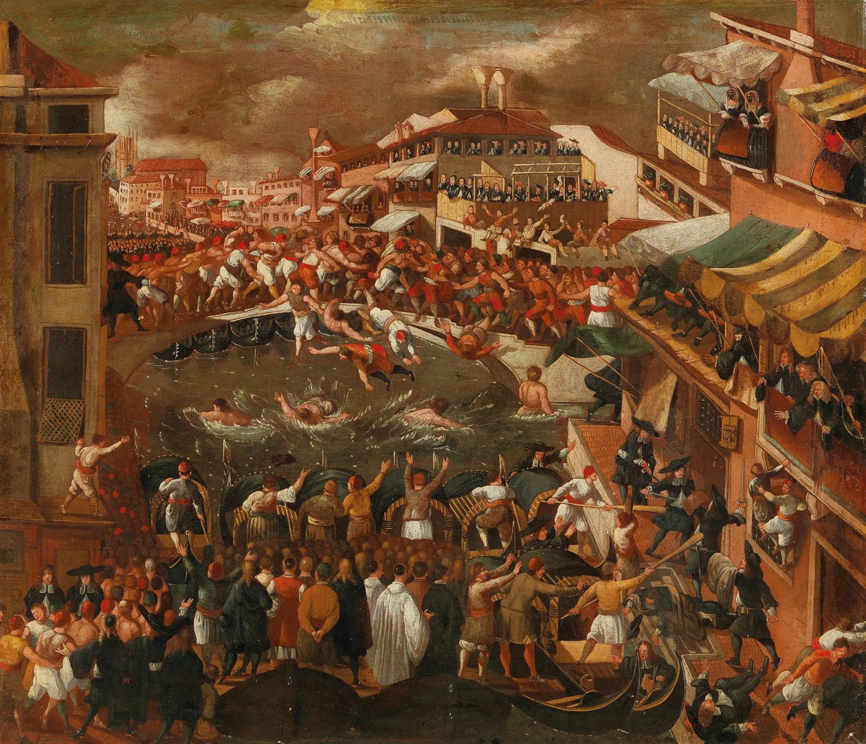 Ponte dei Pugni in Venetië door Joseph Heintz the Younger