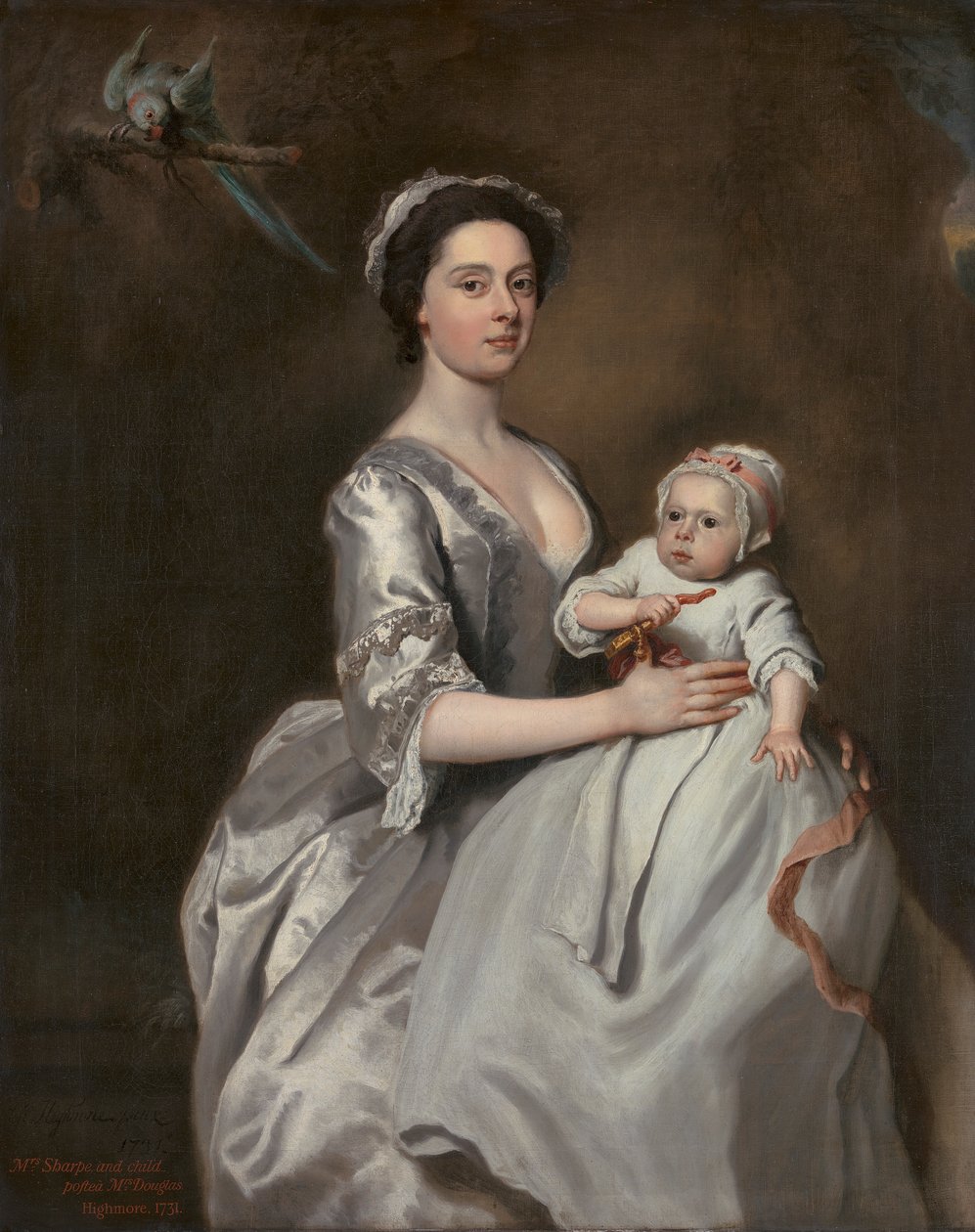 Mevrouw Sharpe en haar kind door Joseph Highmore