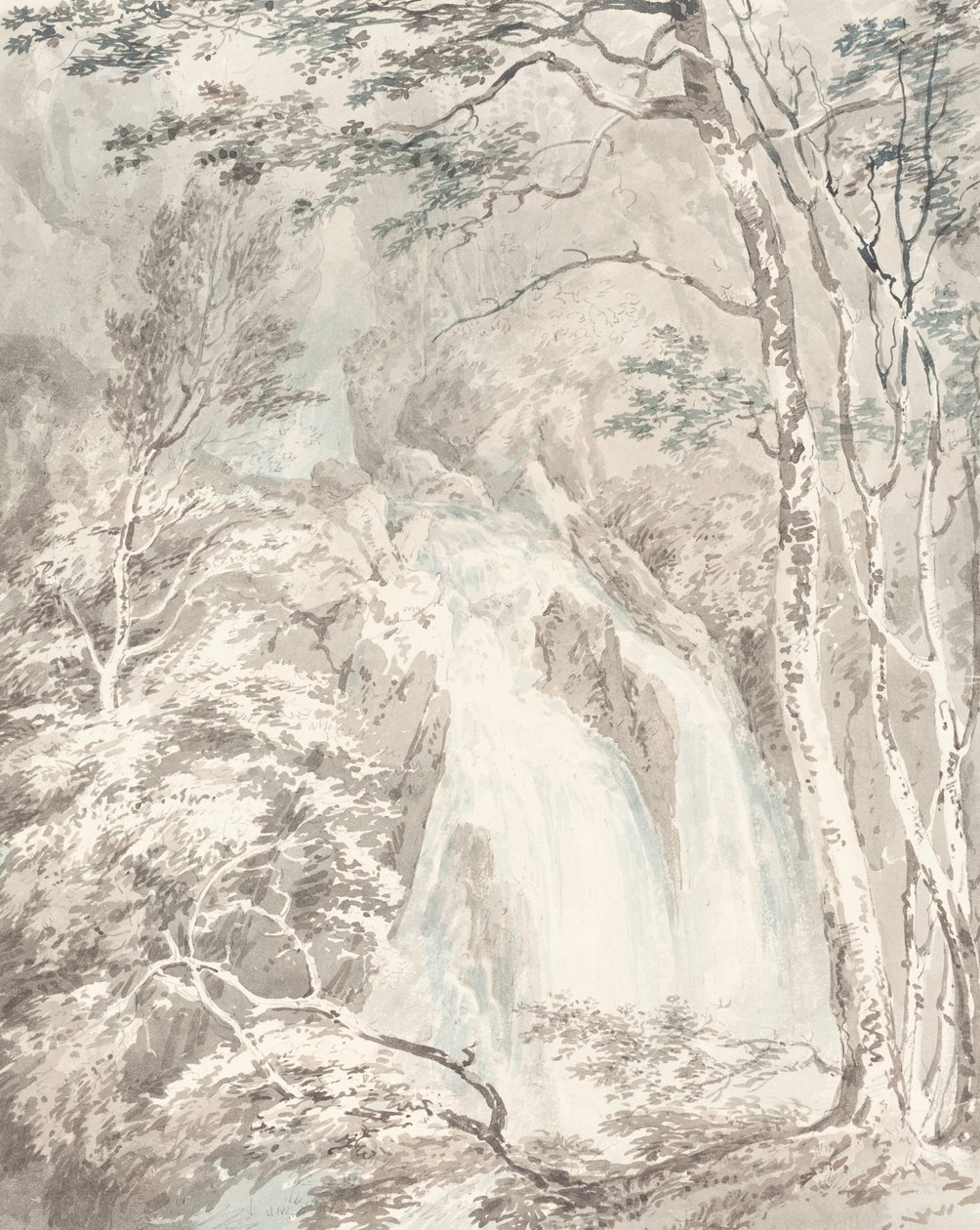 Een Waterval door Joseph Mallord William Turner