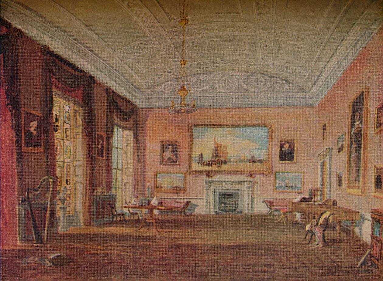 Salon, Farnley, 1818 door Joseph Mallord William Turner