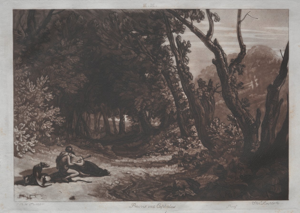 Procris en Cephalus door Joseph Mallord William Turner