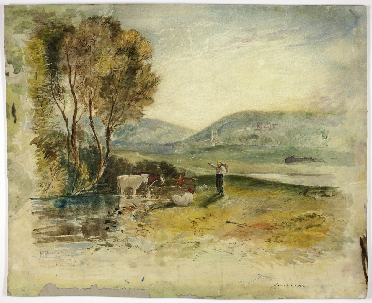 Scène bij Lutworth door Joseph Mallord William Turner