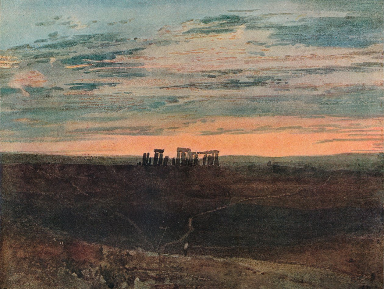 Stonehenge: Zonsondergang, 1909 door Joseph Mallord William Turner
