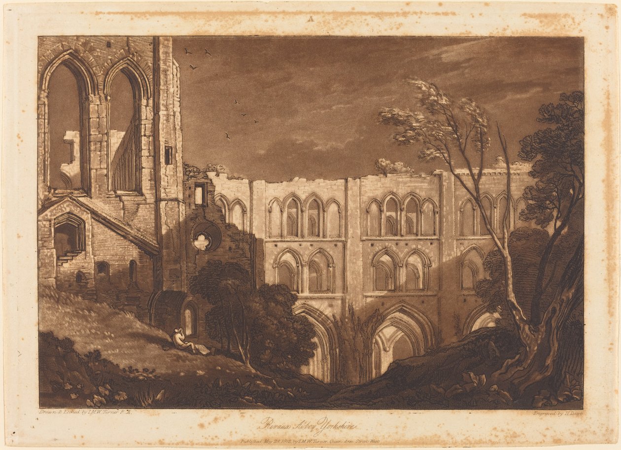 Rivaux Abdij door Joseph Mallord William Turner and Henry Edward Dawe