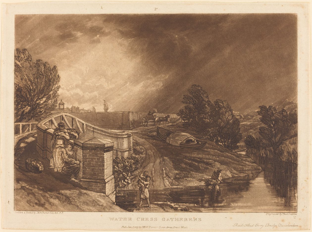 Waterkersplukkers door Joseph Mallord William Turner and Thomas Goff Lupton