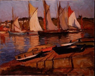 Jachten aan de kust door Joseph Milner Kite