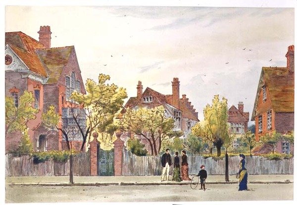 Newton Grove: Bedford Park door Joseph Nash