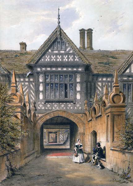 Speke Hall, Lancs door Joseph Nash
