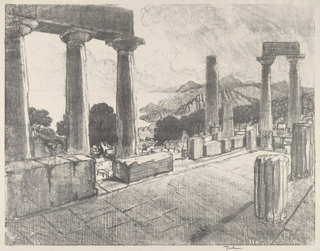 Aegina, Het Zwarte Woud door Joseph Pennell