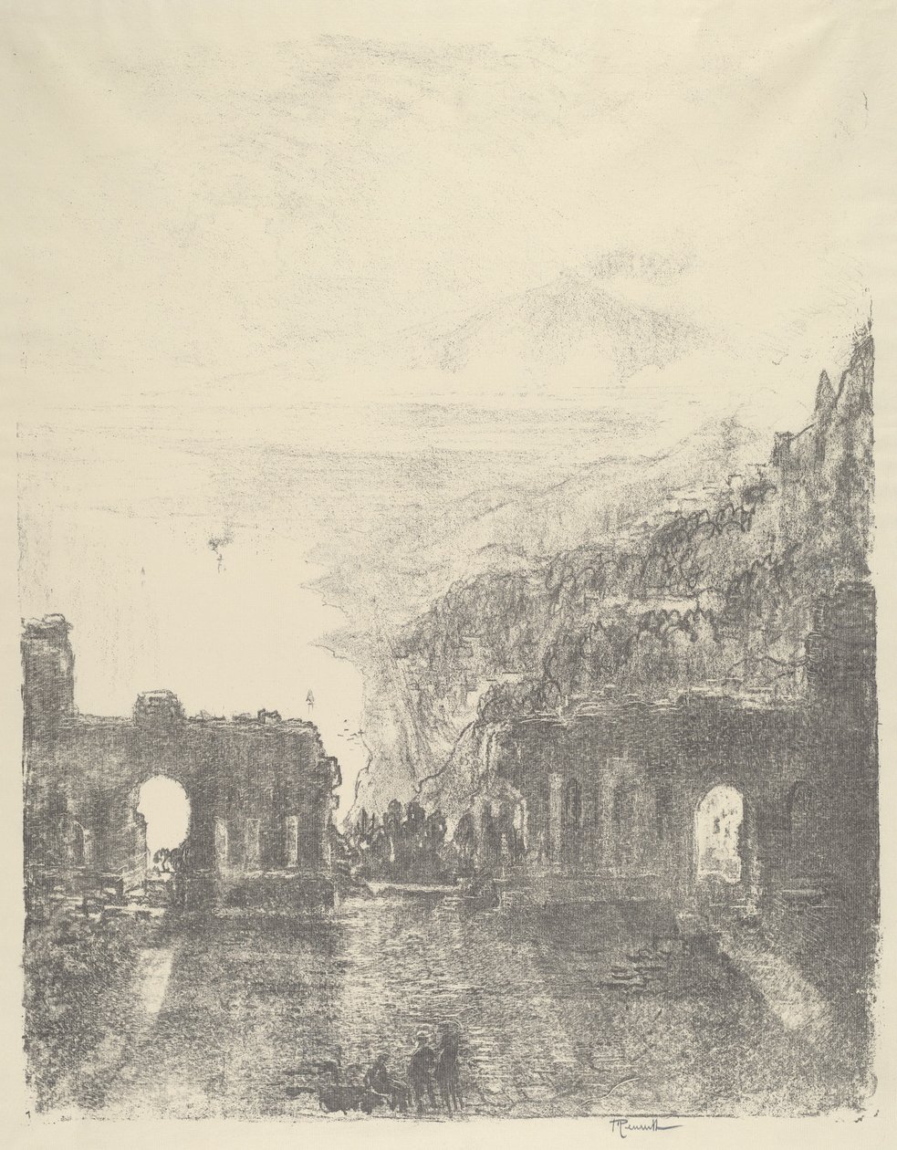Aetna boven Taormina, 1913 door Joseph Pennell