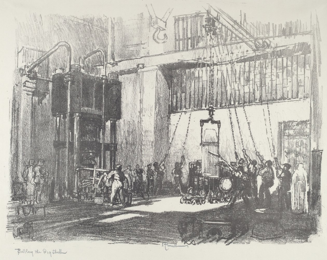 Het Bottelen van de Grote Schelp door Joseph Pennell