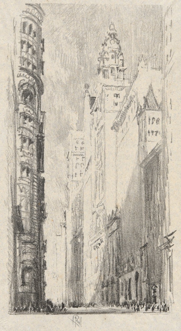 Broadway Towers door Joseph Pennell