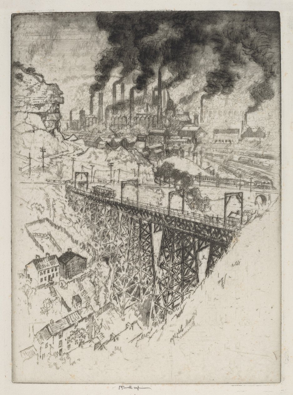 Edgar Thomson Works, Bessemer door Joseph Pennell