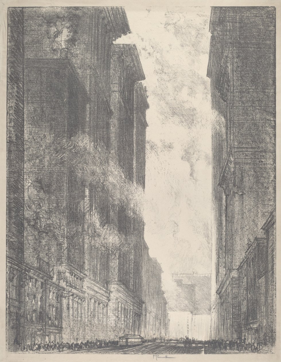 Fourth Avenue, 1910 door Joseph Pennell