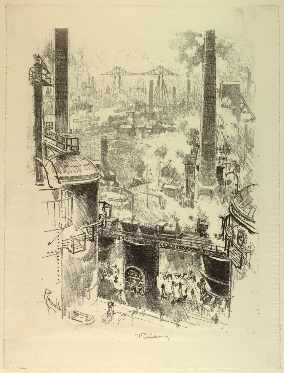 Van de toppen van de ovens door Joseph Pennell