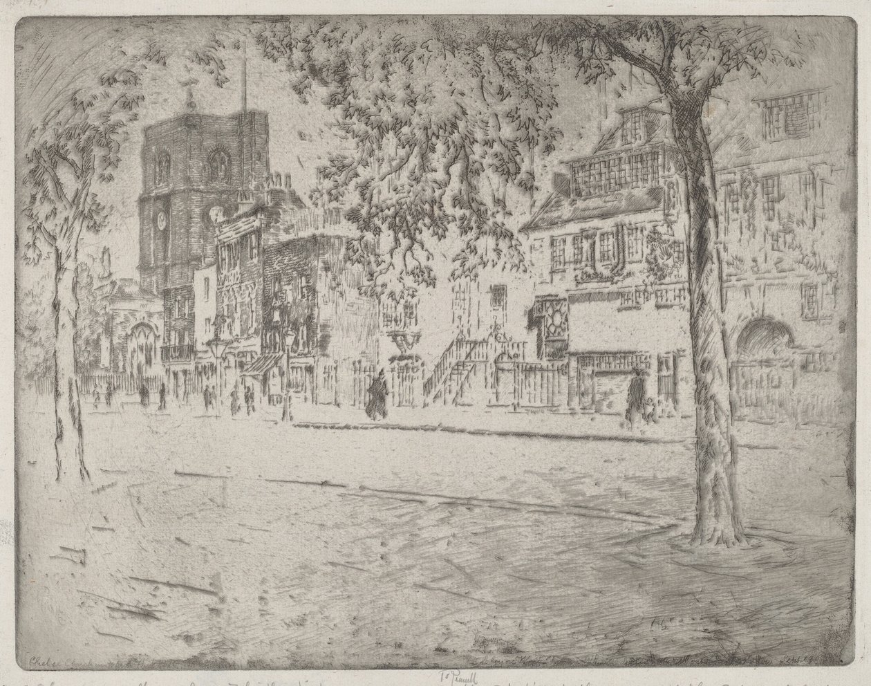 Huis waar Whistler stierf, 1904 door Joseph Pennell