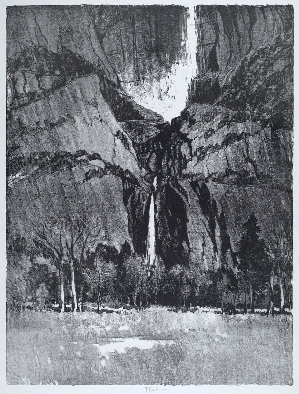 Lower Falls, Yosemite door Joseph Pennell