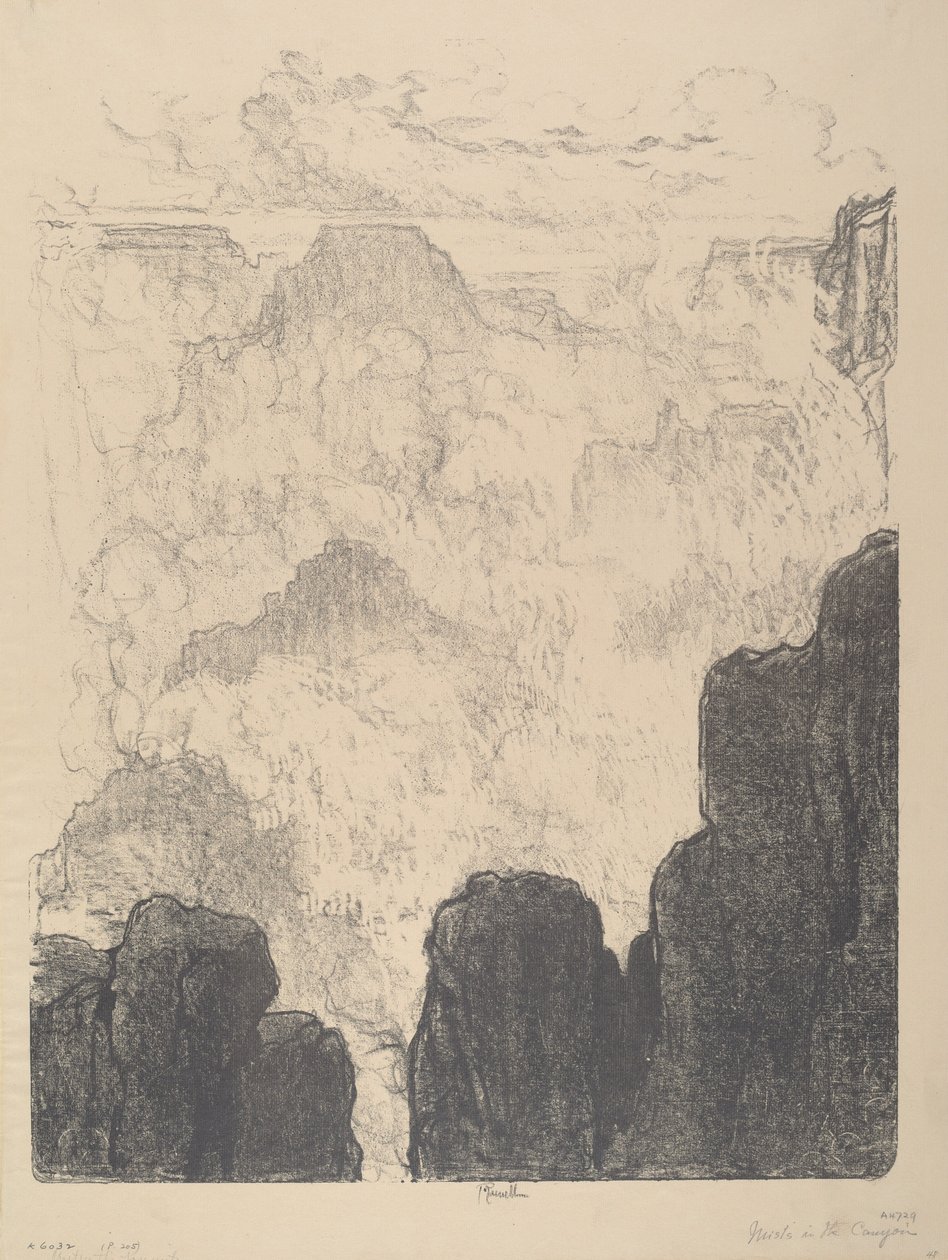 Mist in de Canyon, No.II, 1912 door Joseph Pennell