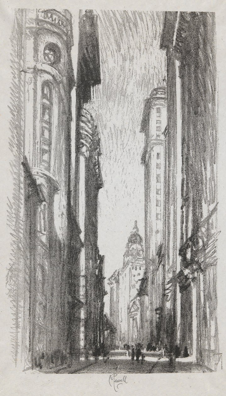 Nassau Street, #5 in Iconophie Club Collectie door Joseph Pennell