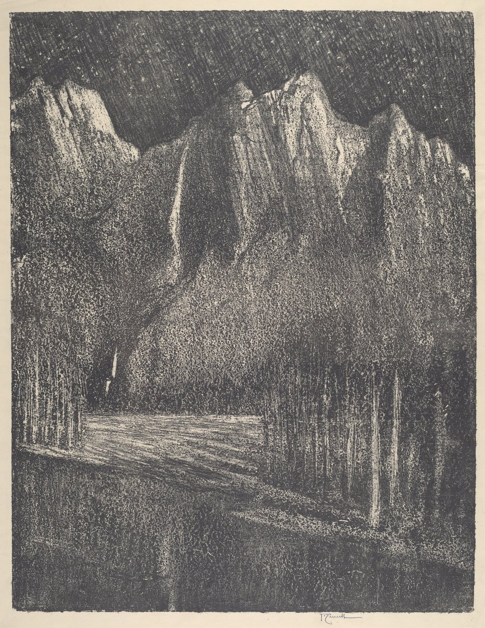 Nacht in de Yosemite door Joseph Pennell