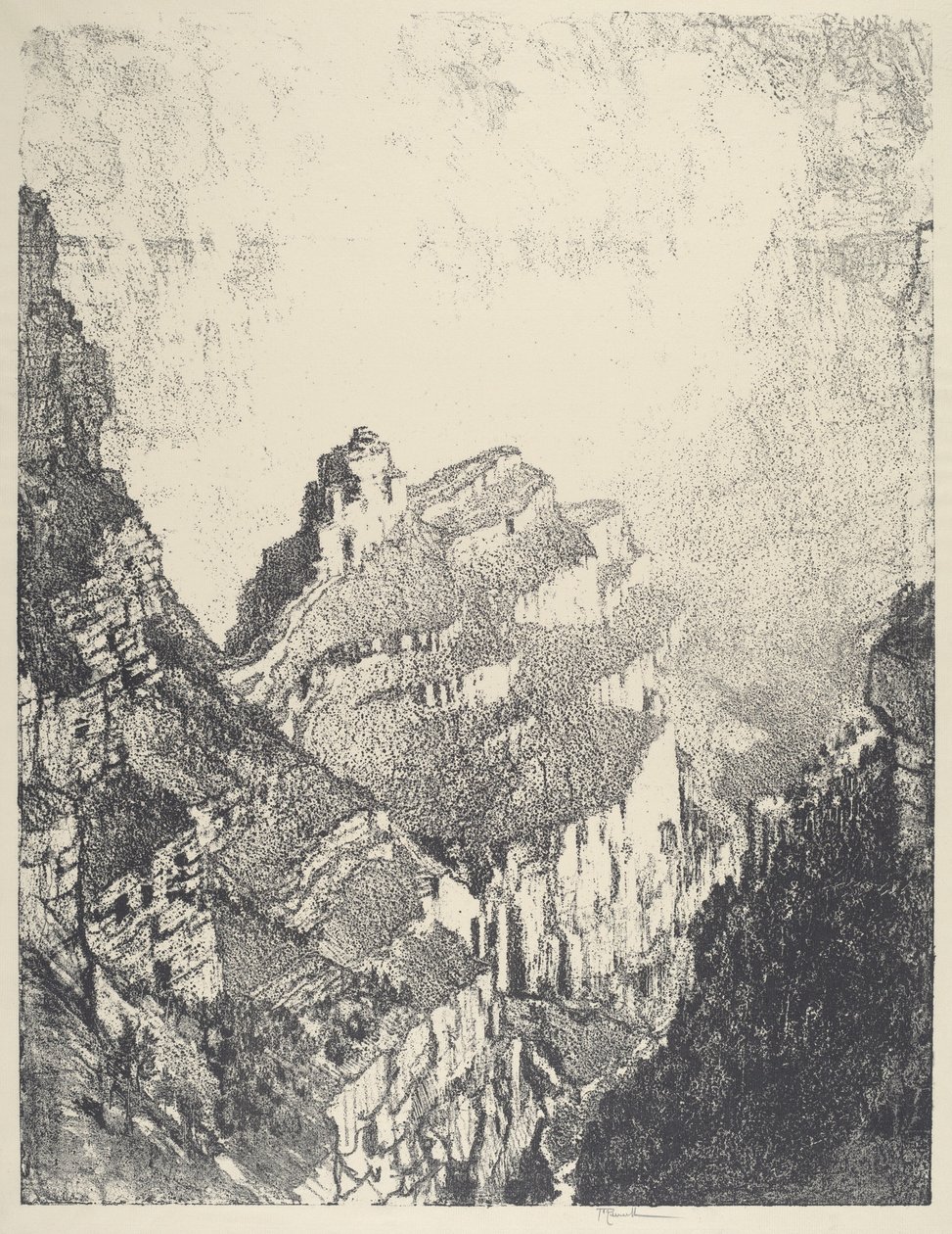 Weg naar de Witte Stad, No.II, 1912 door Joseph Pennell
