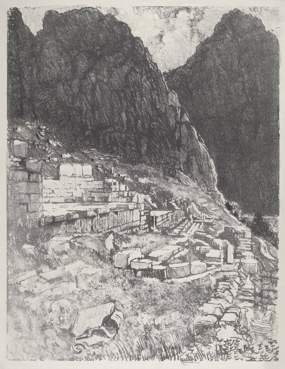 Zitplaatsen van de Machtigen, Delphi door Joseph Pennell