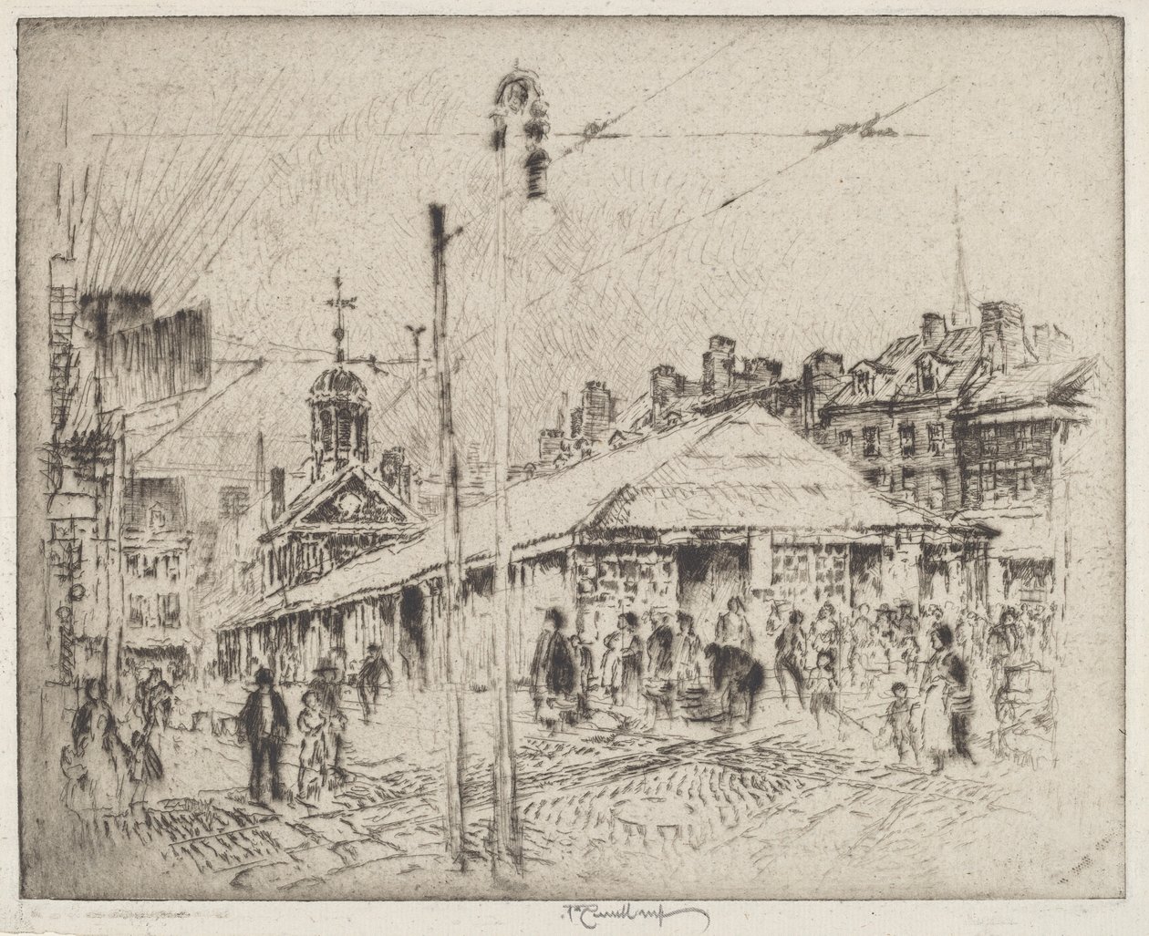 Second Street Market, Philadelphia door Joseph Pennell